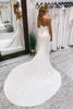 Load image into Gallery viewer, White Simple Sweep Train Boho Long Mermaid Wedding Dress