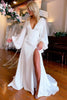 Load image into Gallery viewer, White Satin Simple A-Line Long Wedding Dress