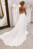 Load image into Gallery viewer, White Sweetheart Long Lace Boho Wedding Dress with Slit