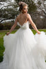 Load image into Gallery viewer, A-Line Strapless White Tulle Wedding Dress