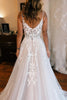 Load image into Gallery viewer, Ivory Detachable Sleeve High Slit A-Line Wedding Dress with Appliques