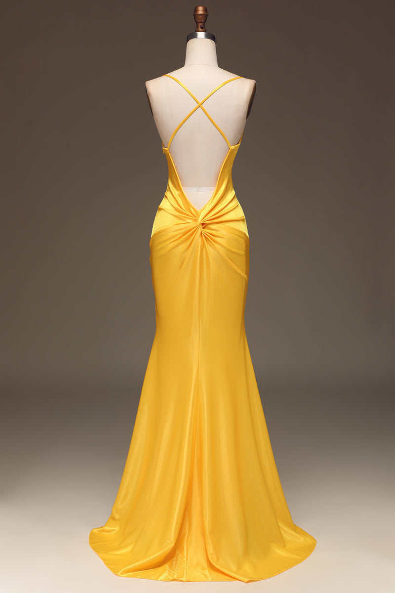 Load image into Gallery viewer, Simple Royal Blue Satin Mermaid Long Prom Dress
