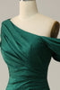 Load image into Gallery viewer, Green One Shoulder Mermaid Sparkly Prom Dress with Ruffles