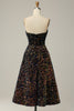 Load image into Gallery viewer, A Line Strapless Black Sequins Prom Dress