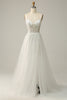 Load image into Gallery viewer, White Spaghetti Straps Corset Prom Dress with Beading