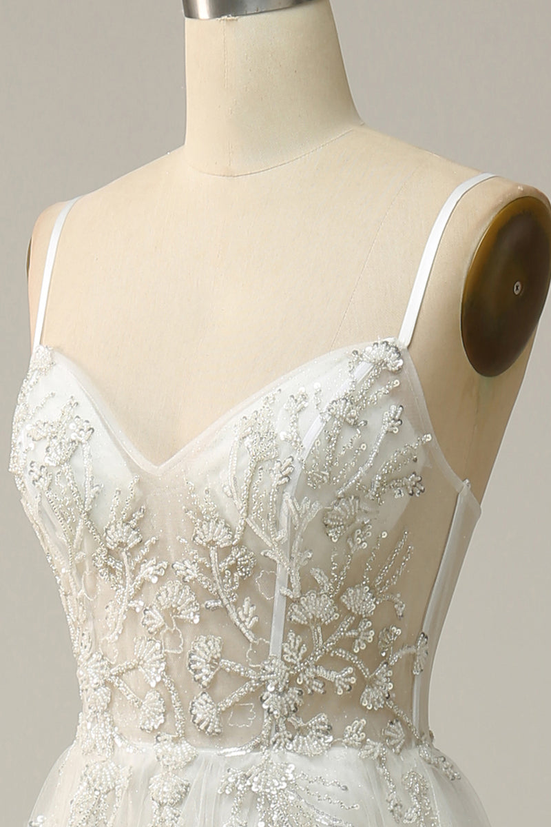 Spaghetti strap sales corset wedding dress