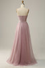 Load image into Gallery viewer, A Line Strapless Sparkly Corset Prom Dress with Appliques