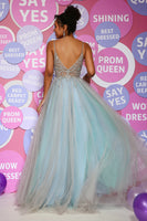 Load image into Gallery viewer, Beading Tulle Green Princess Prom Dress