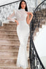 Load image into Gallery viewer, Apricot Beaded Sequin Mermaid Prom Dress