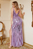 Load image into Gallery viewer, Purple Sequins Backless Sparkly Long Prom Dress