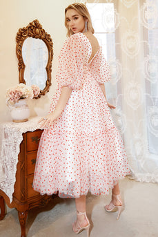 A Line Tulle Prom Dress with Hearts