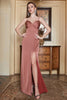 Load image into Gallery viewer, Spaghetti Straps Rust Simple Prom Dress