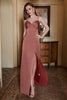 Load image into Gallery viewer, Spaghetti Straps Rust Simple Prom Dress