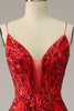 Load image into Gallery viewer, A Line Spaghetti Straps Princess Prom Dress with Criss Cross Back
