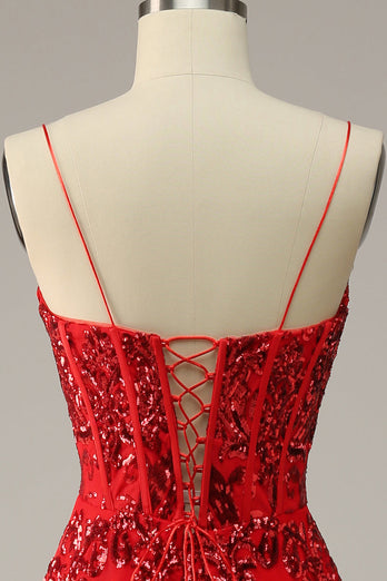 A Line Spaghetti Straps Princess Prom Dress with Criss Cross Back