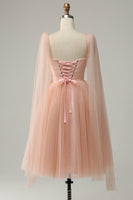 Load image into Gallery viewer, A Line Blush Sweetheart Midi Prom Dress