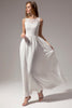 Load image into Gallery viewer, White A-line Sweetheart Long Formal Prom Party Dress With Lace