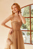 Load image into Gallery viewer, Khaki Polka Dots A Line Tulle Corset Prom Dress