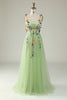 Load image into Gallery viewer, Purple A Line Tulle Prom Dress with Appliques