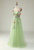 Load image into Gallery viewer, Champagne A Line Tulle Prom Dress with Appliques