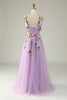 Load image into Gallery viewer, Champagne A Line Tulle Princess Prom Dress with Appliques