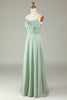Load image into Gallery viewer, Spaghetti Straps Beaded Dusty Pink Bridesmaid Dress