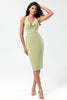 Load image into Gallery viewer, Halter Dusty Sage Bridesmaid Dress with Slit