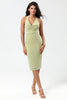 Load image into Gallery viewer, Halter Dusty Sage Bridesmaid Dress with Slit