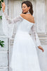 Load image into Gallery viewer, Ivory Sweep Train Flare Sleeves Wedding Dress