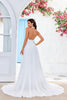 Load image into Gallery viewer, Ivory A-Line Halter Sweep Train Wedding Dress with Slit