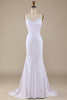 Load image into Gallery viewer, White Mermaid Lace-Up Back Sweep Train Wedding Dress