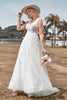 Load image into Gallery viewer, Sparkly Tulle Beaded Ivory Long A Line Wedding Dress