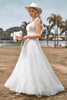Load image into Gallery viewer, Sparkly Tulle Beaded Ivory Long A Line Wedding Dress