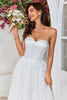 Load image into Gallery viewer, Ivory Strapless Corset Tea-Length Wedding Dress with Lace