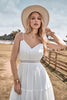 Load image into Gallery viewer, A-Line Simple Long Beach Simple Wedding Dress