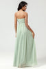 Load image into Gallery viewer, Strapless A Line Chiffon Green Bridesmaid Dress with Pleated