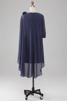 Load image into Gallery viewer, Sheath/Column Scoop Beaded Knee-Length Chiffon Mother of the Bride Dress