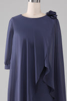 Load image into Gallery viewer, Sheath/Column Scoop Beaded Knee-Length Chiffon Mother of the Bride Dress