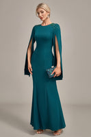 Load image into Gallery viewer, Glitter Dark Green Mermaid Round Neck Mother of the Bride Dress