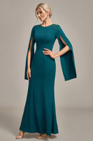 Load image into Gallery viewer, Glitter Dark Green Mermaid Round Neck Mother of the Bride Dress