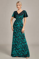 Load image into Gallery viewer, Velvet Peacock Mother of the Bride Dress