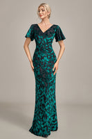 Load image into Gallery viewer, Velvet Peacock Mother of the Bride Dress