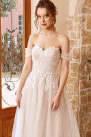 Load image into Gallery viewer, Appliques Tulle Halter Wedding Dress