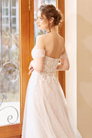 Load image into Gallery viewer, Appliques Tulle Halter Wedding Dress