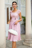 Load image into Gallery viewer, Pink Chiffon Mother of the Bride Dress with Lace
