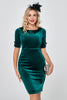 Load image into Gallery viewer, Dark Green Bodycon Velvet Dress