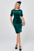 Load image into Gallery viewer, Dark Green Bodycon Velvet Dress