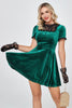 Load image into Gallery viewer, Dark Green Short Velvet Party Dresses with Lace