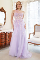Load image into Gallery viewer, Lavender A-Line Halter Prom Dress With Embroidery