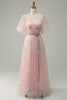Load image into Gallery viewer, A Line Sweetheart Blush Long Prom Dress with Embroidery